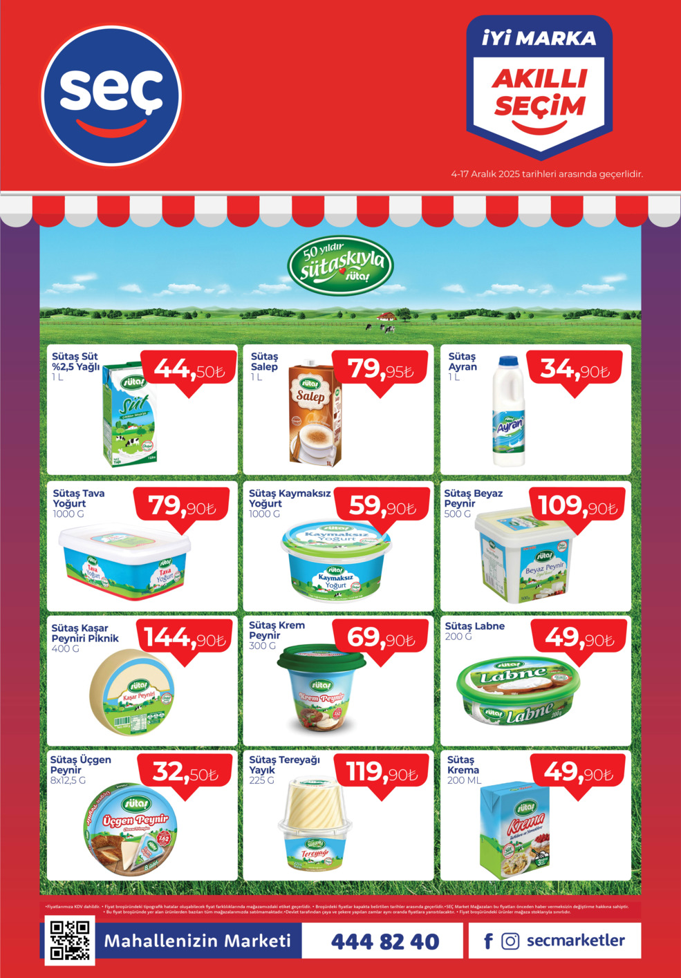 İyi Marka, Akıllı Seçim Ürünler 4-17 Aralık tarihleri arasında Mahallenizin Market'i Seç'te!